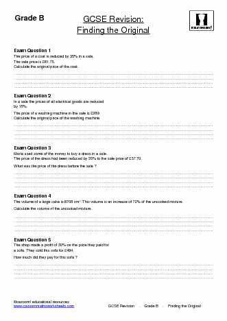 GCSE Revision Worksheets - Cazoom Maths worksheets